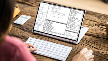 Frau vor Computer Frau vor Computer