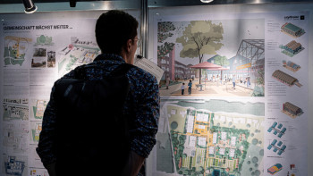 Blick auf preisgekrönte Entwürfe für den Dransdorfer Berg