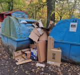 Wilder Müll Überfüllte Kartoncontainer