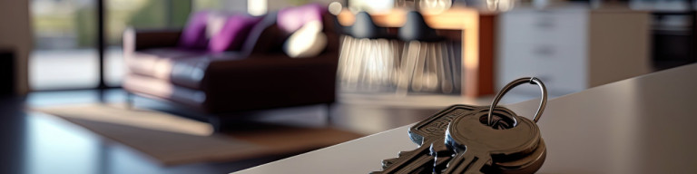 Wohnungsschlüssel auf Wohnzimmertisch