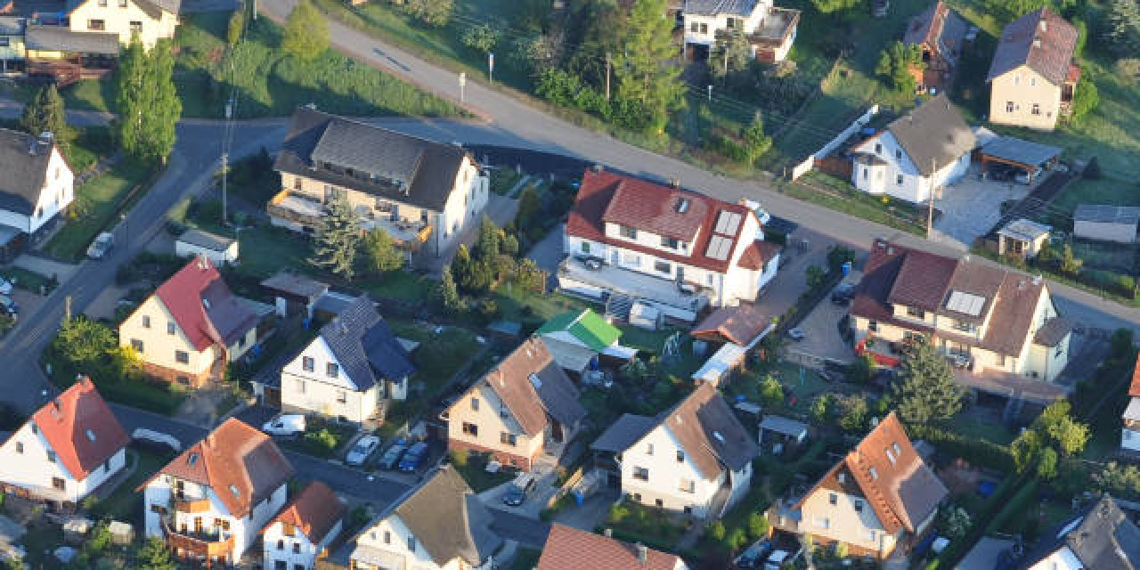 Wohnsiedlung aus der Vogelperspektive