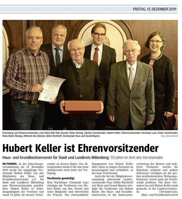 Verabschiedung Hubert Keller