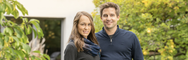 Familie Trede, Mitglieder von Haus & Grund im Garten