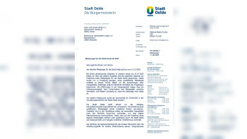 Mietspiegel schreiben der Stadt Oelde