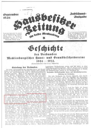 Hausbesitzerzeitung 1931